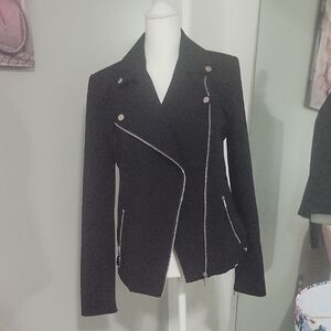 Calvin Klein Black Jacket with Asymmetrical Zipper